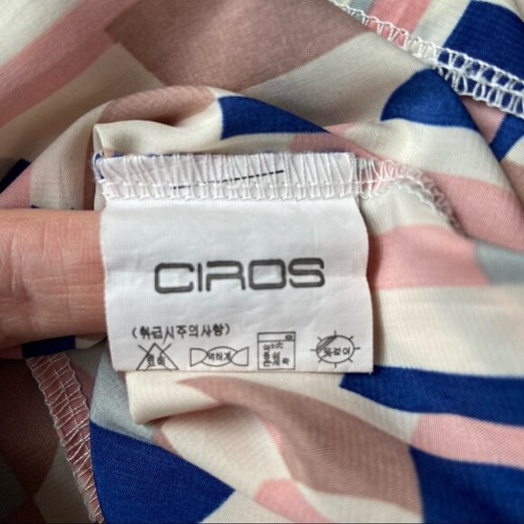 Ciros Korean Made  Breezy Geometric Sleeveless Pleated MIDI Dress - Picture 11 of 16